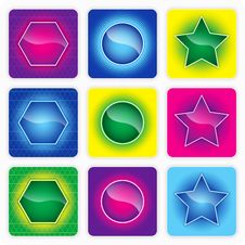 Glossy Color Web Buttons Stock Photos