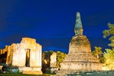 Ruin Pagoda In Ayutthaya In Twilight Stock Photos Ruin Pagoda In Ayutthaya In Twilight Stock Photos