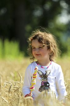Little Girl In Field Royalty Free Stock Photo