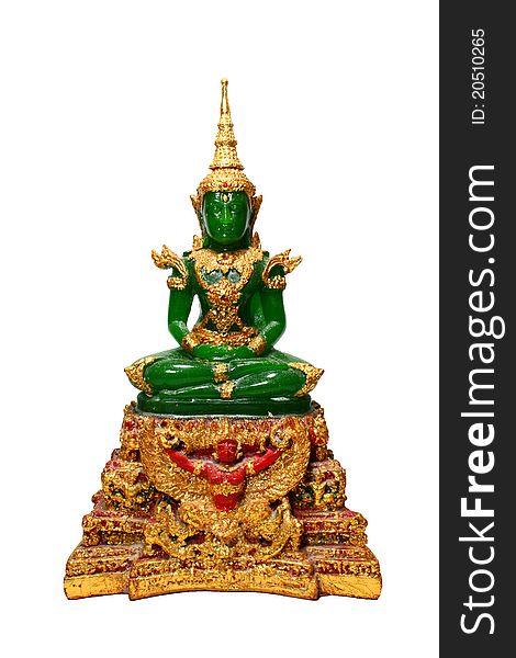 Emerald Buddha isolated on white background