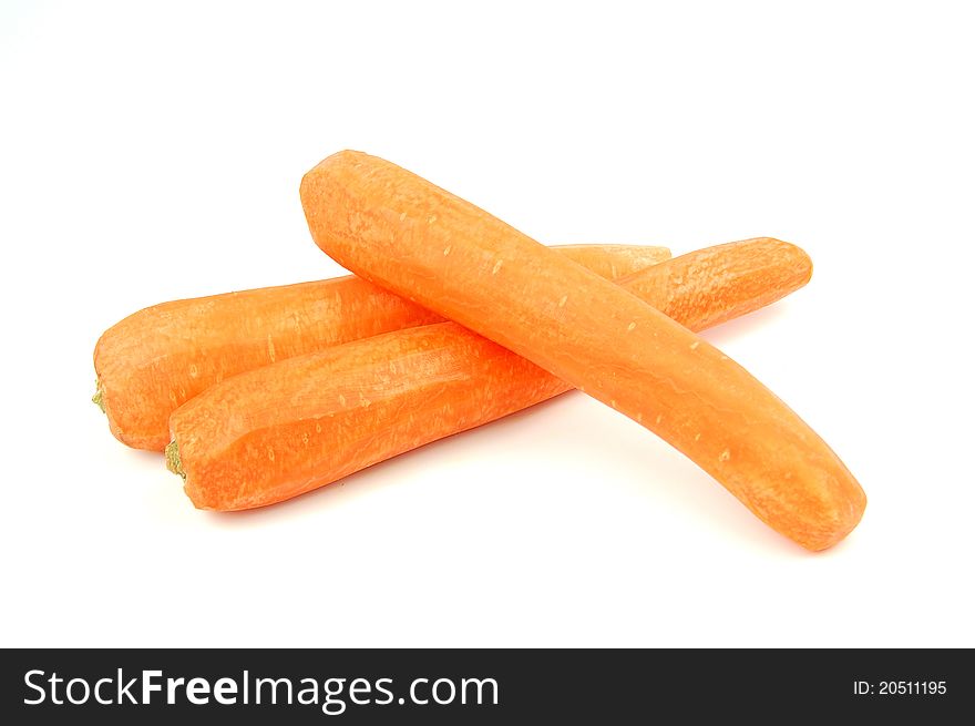 Carrot on white background, is isolated. Carrot on white background, is isolated