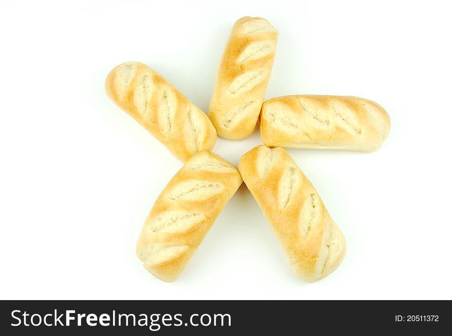 Sweet rolls on white background