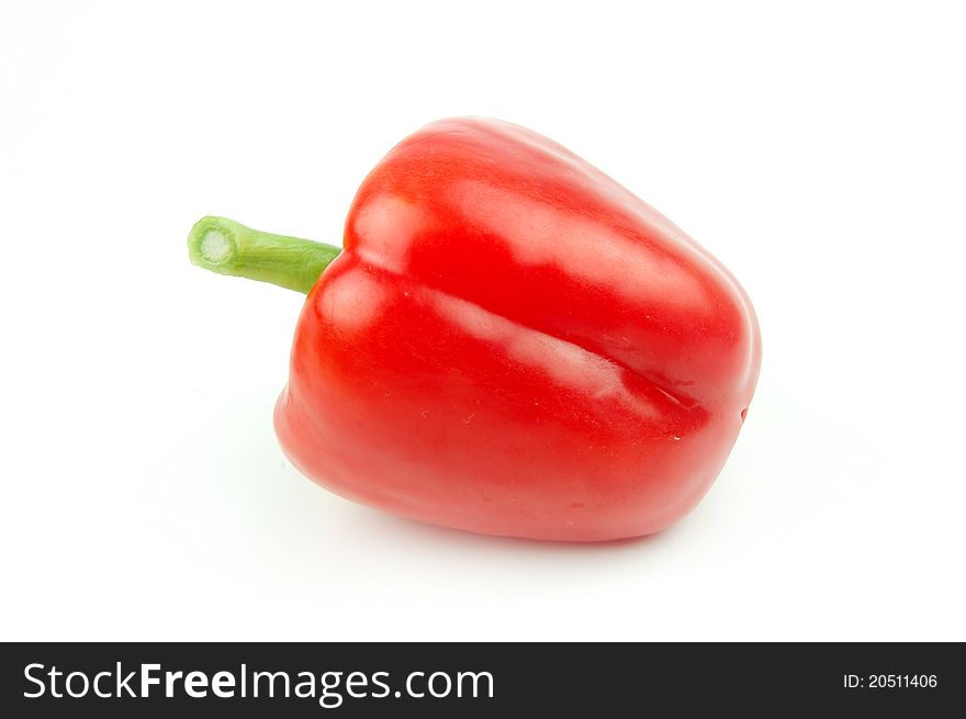 Red Paprika on white background