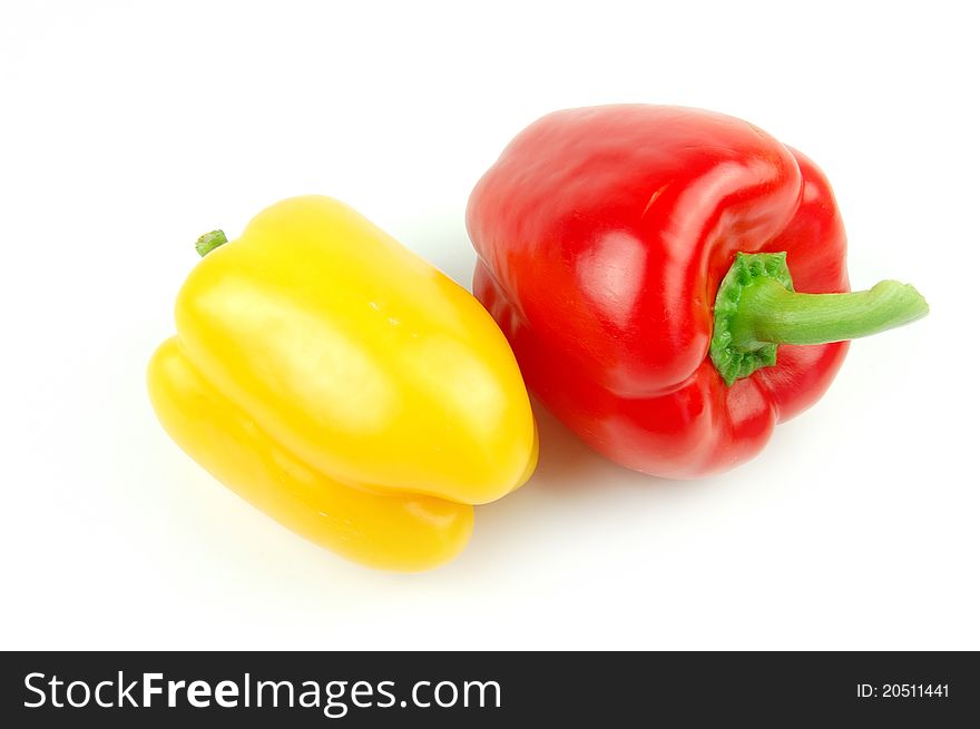 Two peppers on white background. Two peppers on white background