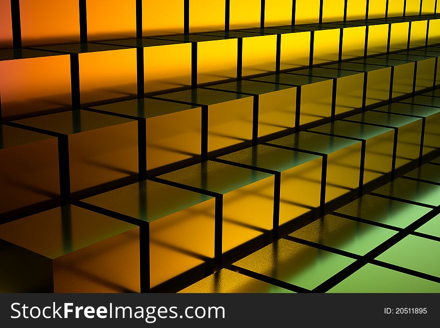 A yellow cubes as a background. A yellow cubes as a background