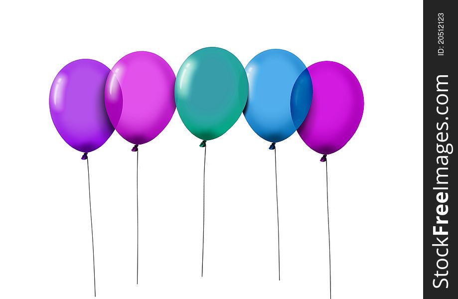 Image of Party Balloons over white