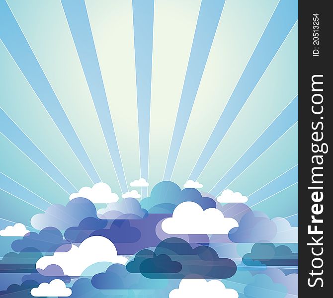 Abstract clouds and sun background