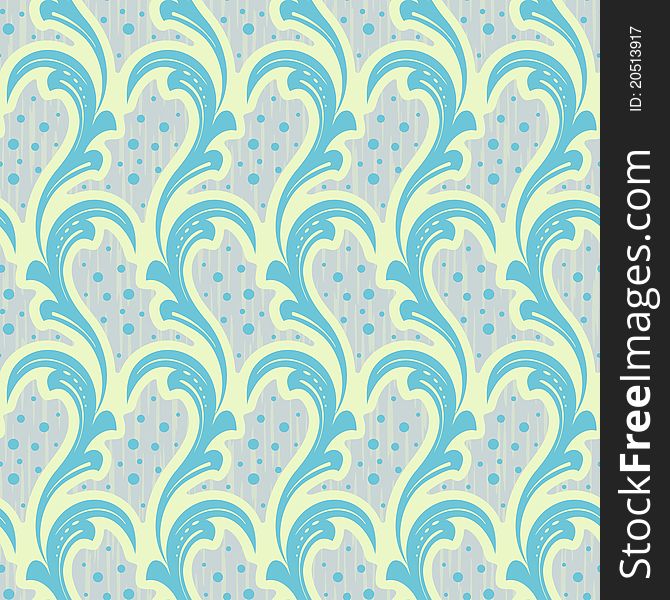 Abstract water plant style decorative seamless background. Abstract water plant style decorative seamless background