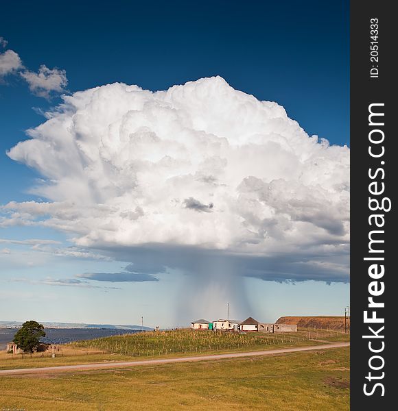 Storm over rural village in South Africa