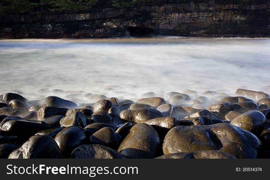 Misty Sea And Rocks