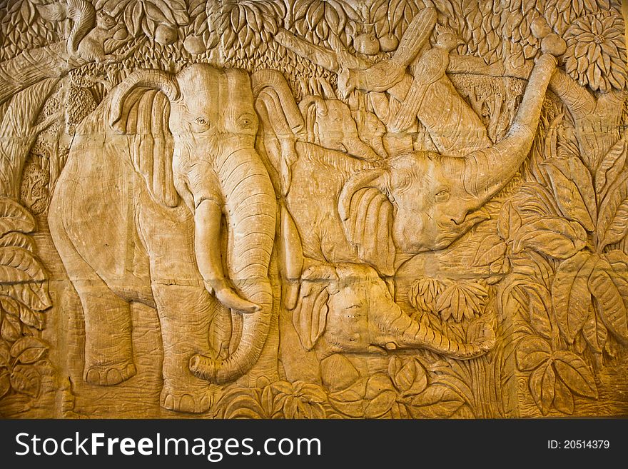 This Low Relief Of Elephan