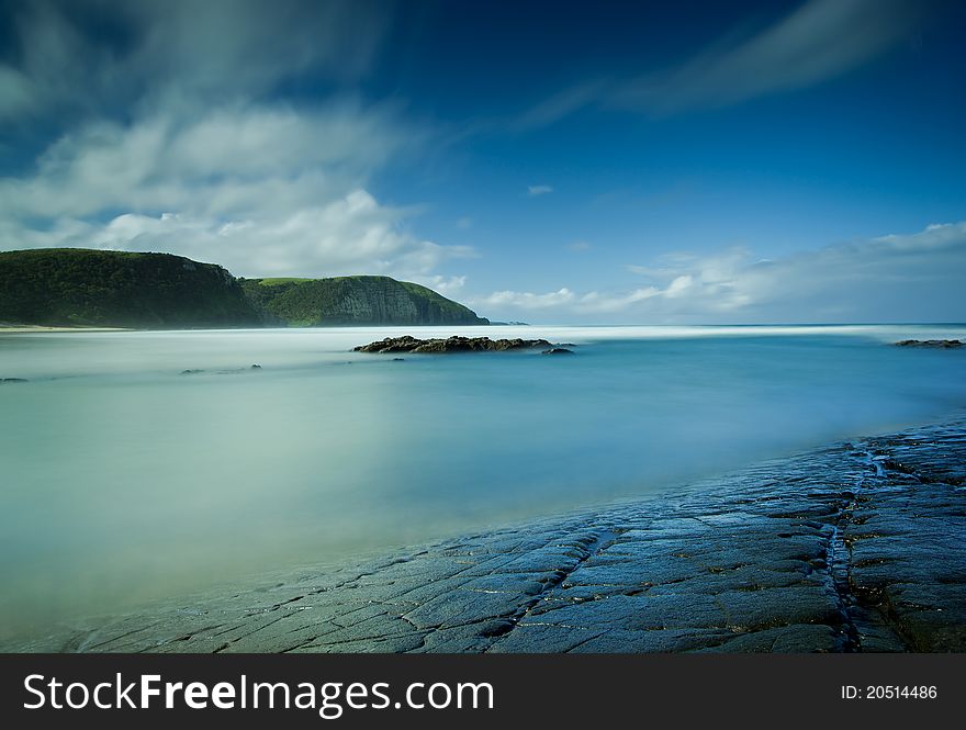 Misty Sea And Rocks