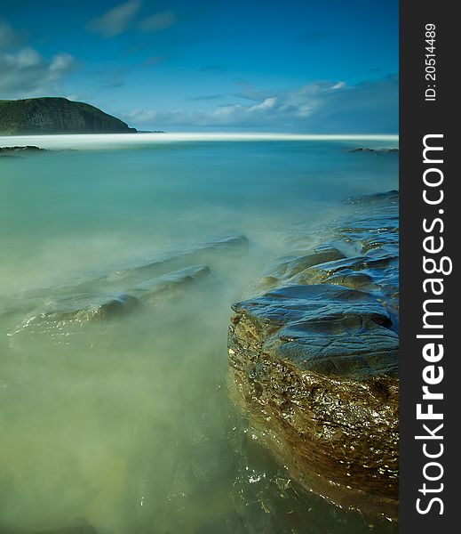 Misty Sea And Rocks