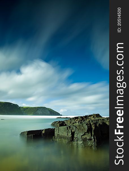 Misty Sea And Rocks