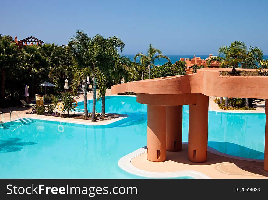 Swimming pool in luxury hotel, spain, chiclana