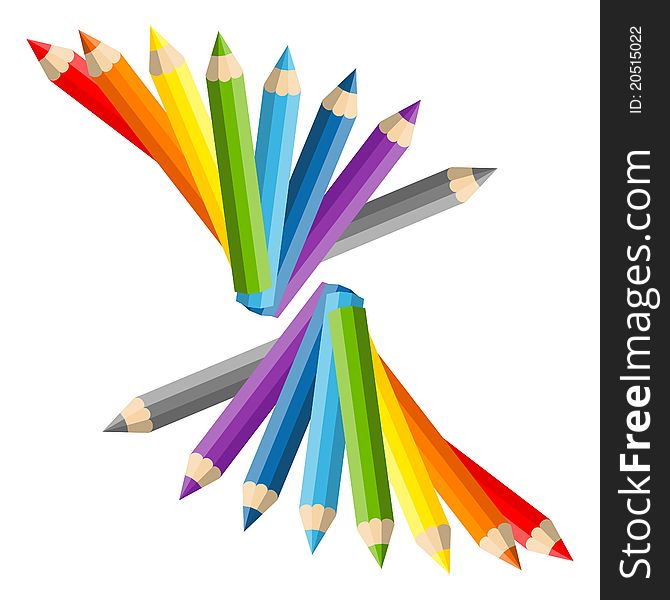 Composition of pencils. Different colors. Composition of pencils. Different colors.