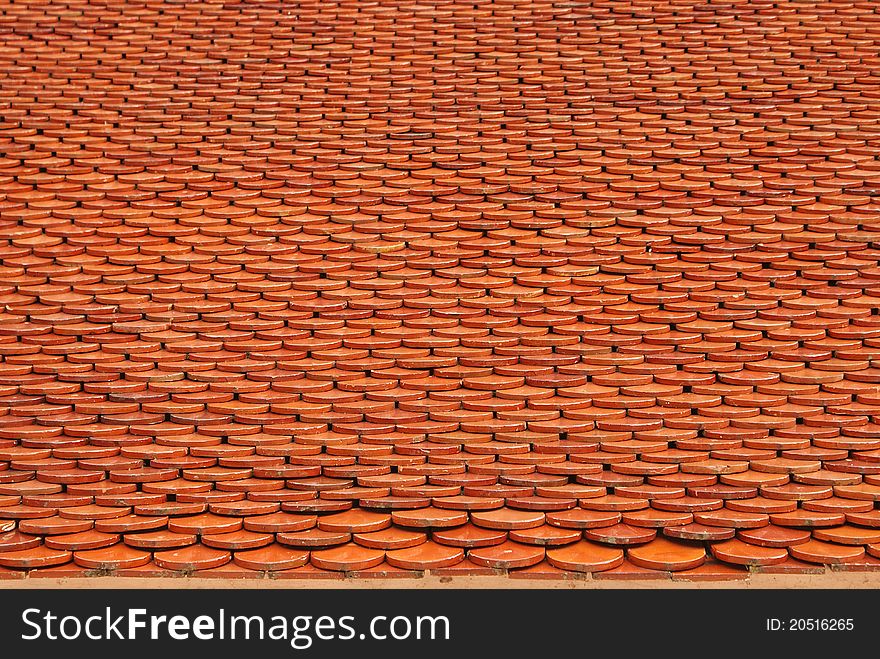 Red roof from a temple in Thailand