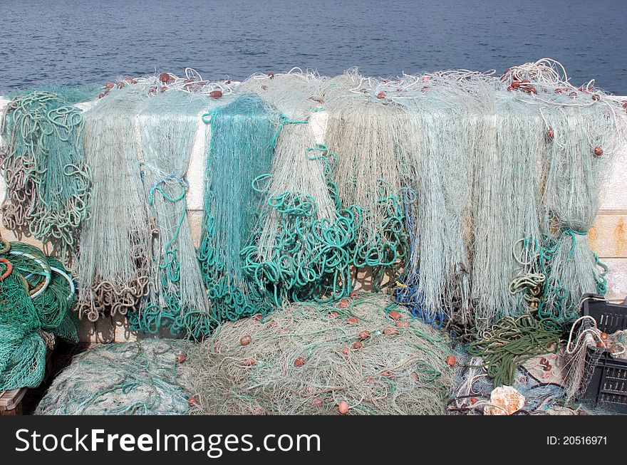 Fishing net in old port