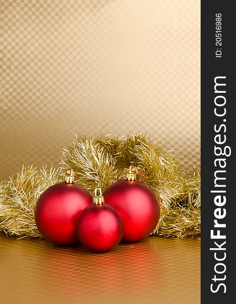 Christmas background - red balls decoration