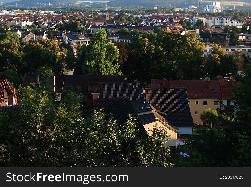 The City Schwandorf, foto taken from the top of the hill Weinberg