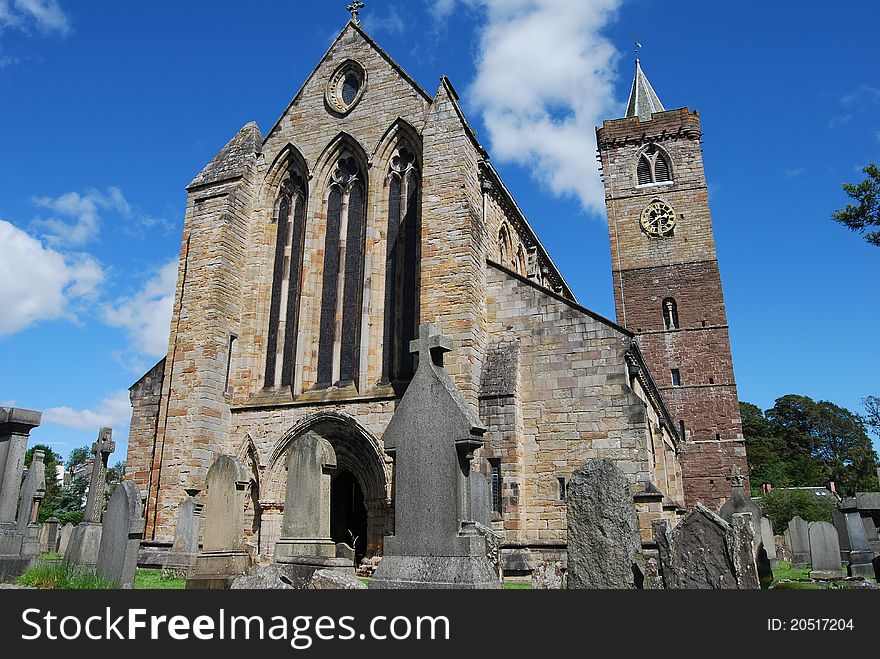An external view of the historic cathedral at Dunblane. An external view of the historic cathedral at Dunblane