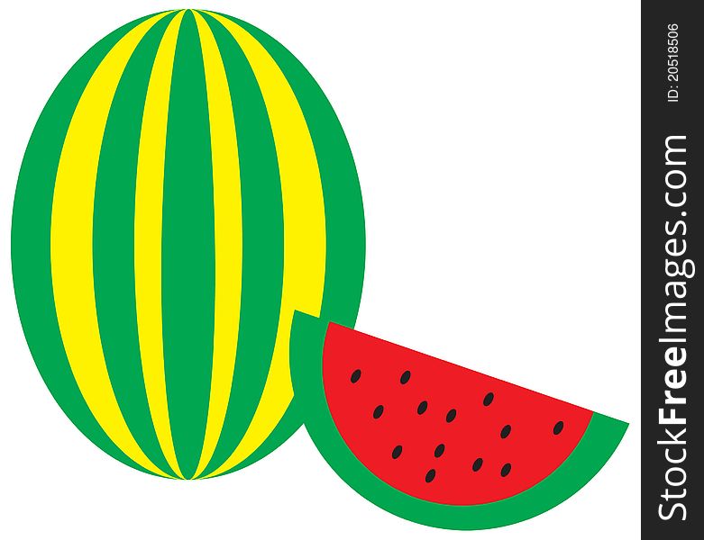 A Vector illustration of a watermelon