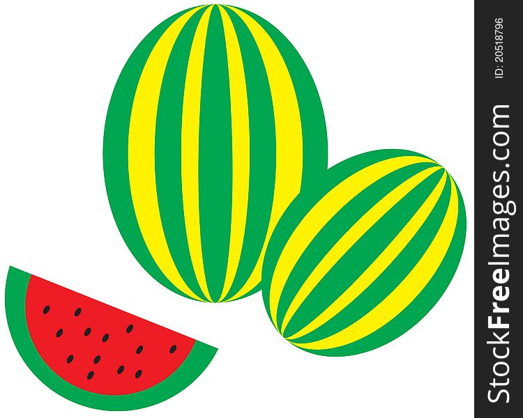 A vector illustration of a watermelons. A vector illustration of a watermelons