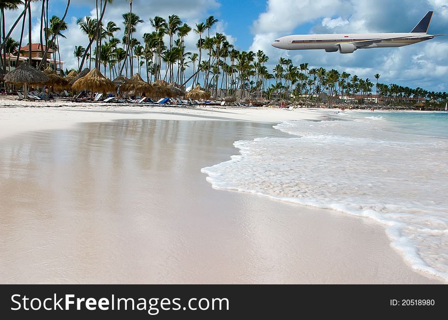 Beach Scene, Tropics, Pacific ocean