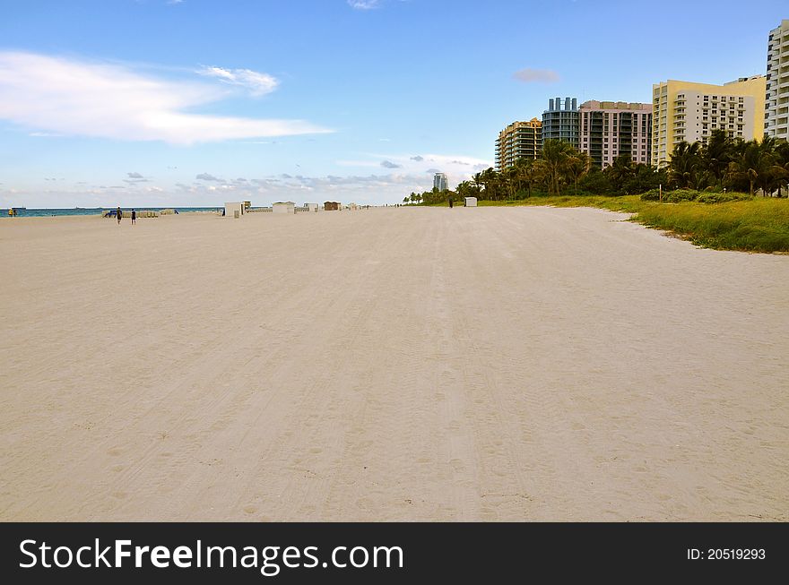 Huge sand beach in Miami. Huge sand beach in Miami