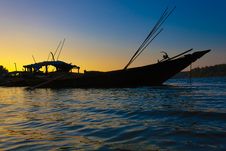 Boats During Sunset Royalty Free Stock Photo Boats During Sunset Royalty Free Stock Photo