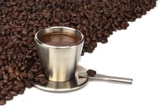 Coffee Cup With Coffee Beans Stock Photos Coffee Cup With Coffee Beans Stock Photos
