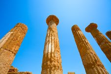 Dorian Columns Of Temple Of Heracles Stock Photos Dorian Columns Of Temple Of Heracles Stock Photos