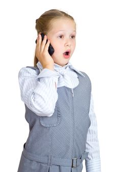The Beautiful Girl Speaks On Phone Stock Photo The Beautiful Girl Speaks On Phone Stock Photo