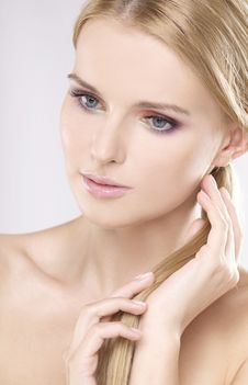 Young Pretty Woman With Beautiful Blond Hairs Royalty Free Stock Photo Young Pretty Woman With Beautiful Blond Hairs Royalty Free Stock Photo