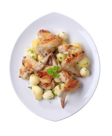 Roasted Chicken Wings And Potatoes Royalty Free Stock Photos Roasted Chicken Wings And Potatoes Royalty Free Stock Photos
