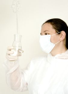 Female Scientist Working Stock Image
