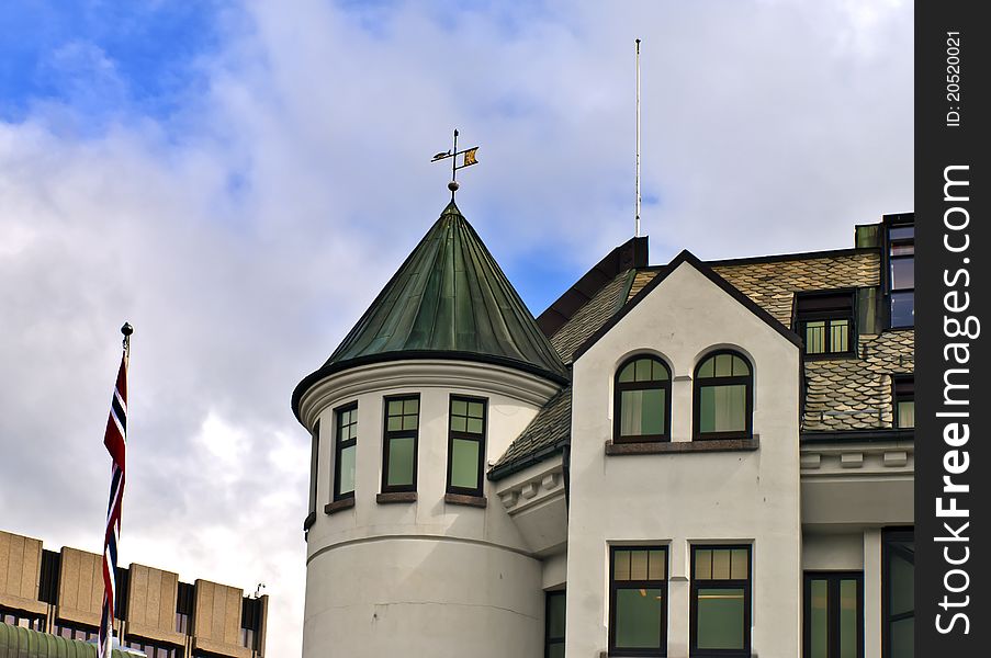 The shot was taken during a trip in the central square of old Alesund city, Norway. The shot was taken during a trip in the central square of old Alesund city, Norway