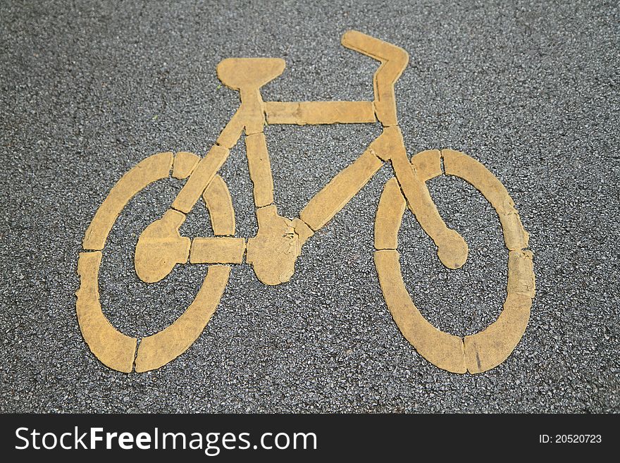 Bicycle Sign On Bicycle Lane