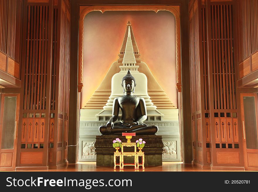 Statue Of A Buddha In Church