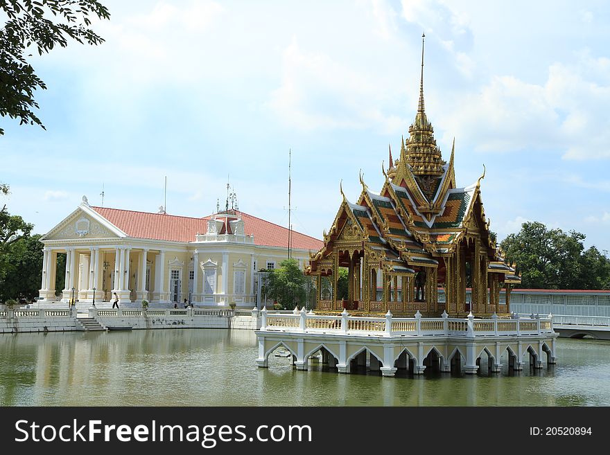 Bang Pa-In Palace Aisawan Thiphya-Art (Divine Seat of Personal Freedom) in Ayuthaya province, Thailand. Bang Pa-In Palace Aisawan Thiphya-Art (Divine Seat of Personal Freedom) in Ayuthaya province, Thailand.