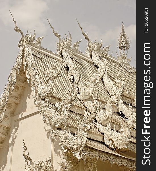 Wat Rhong Khun With Thai Stucco