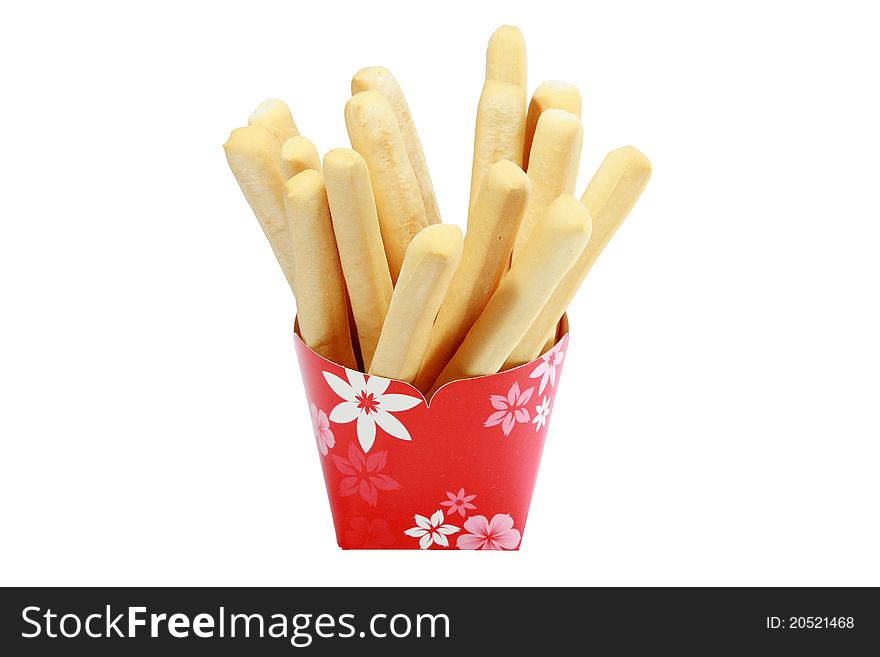 Grissini bread sticks isolated on white