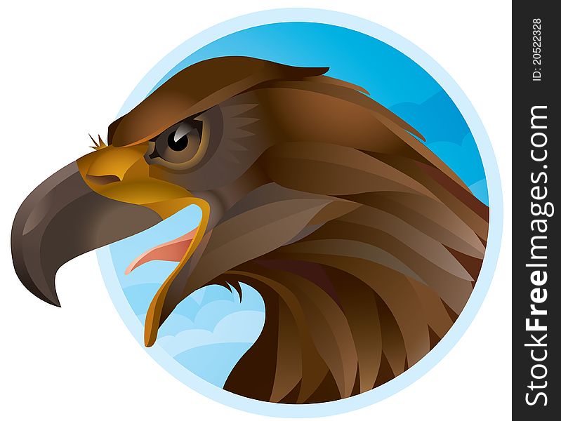 Brown eagle on air background