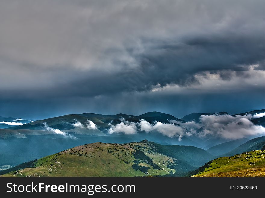 A view of the Carpathian mountains, from the Transalpina road. A view of the Carpathian mountains, from the Transalpina road