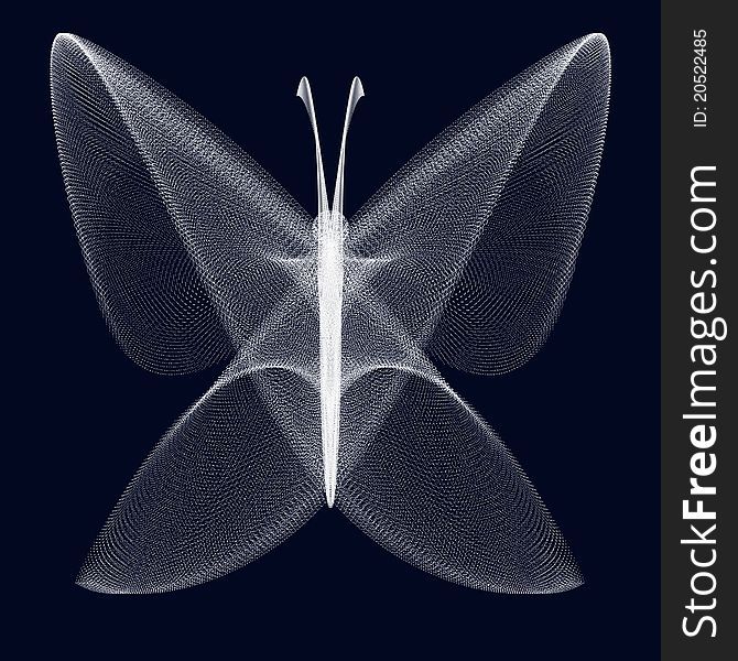 Symmetric reticulated butterfly of light lines