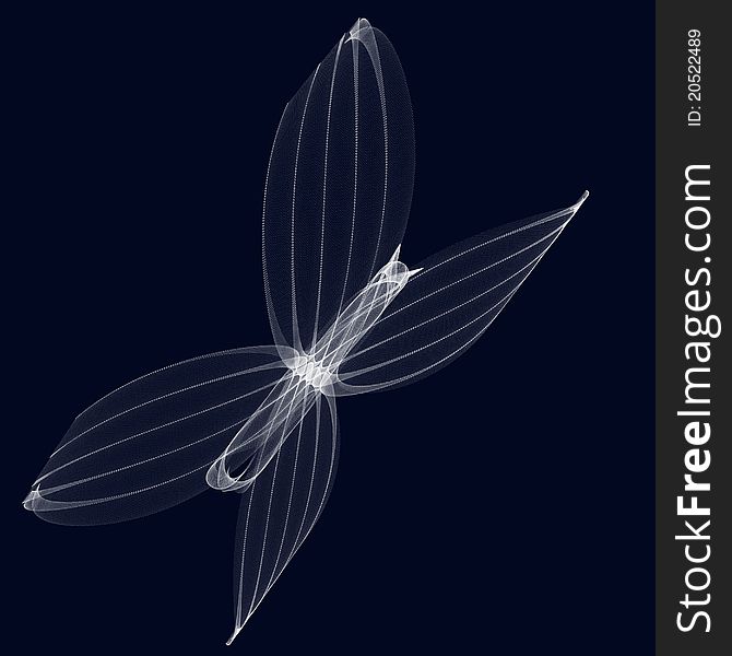 Mathematical visualization of light lines in the shape of a butterfly. Mathematical visualization of light lines in the shape of a butterfly