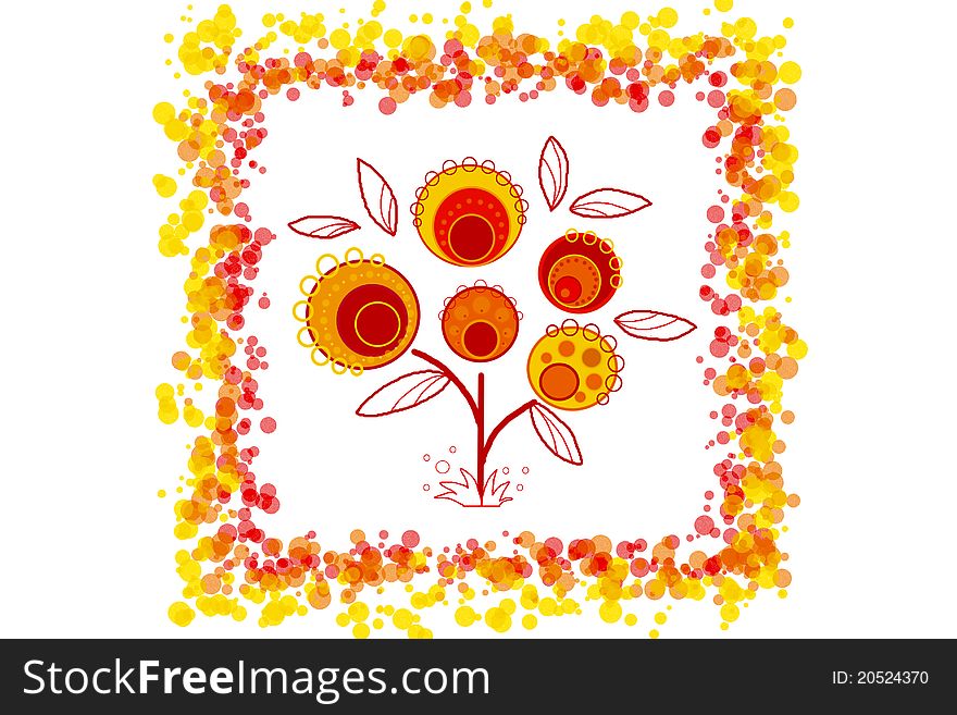 Beauty 2d background - multicolored illustration, autumn tree. Beauty 2d background - multicolored illustration, autumn tree