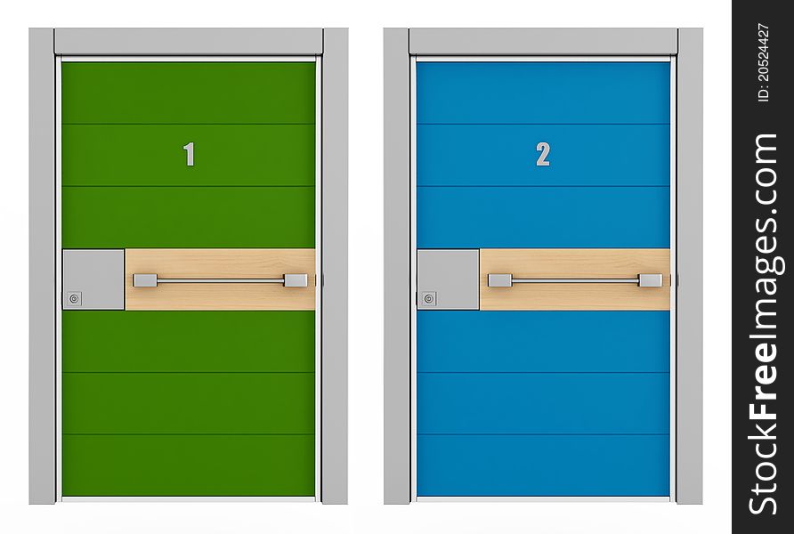 Green And Blue Armored Door