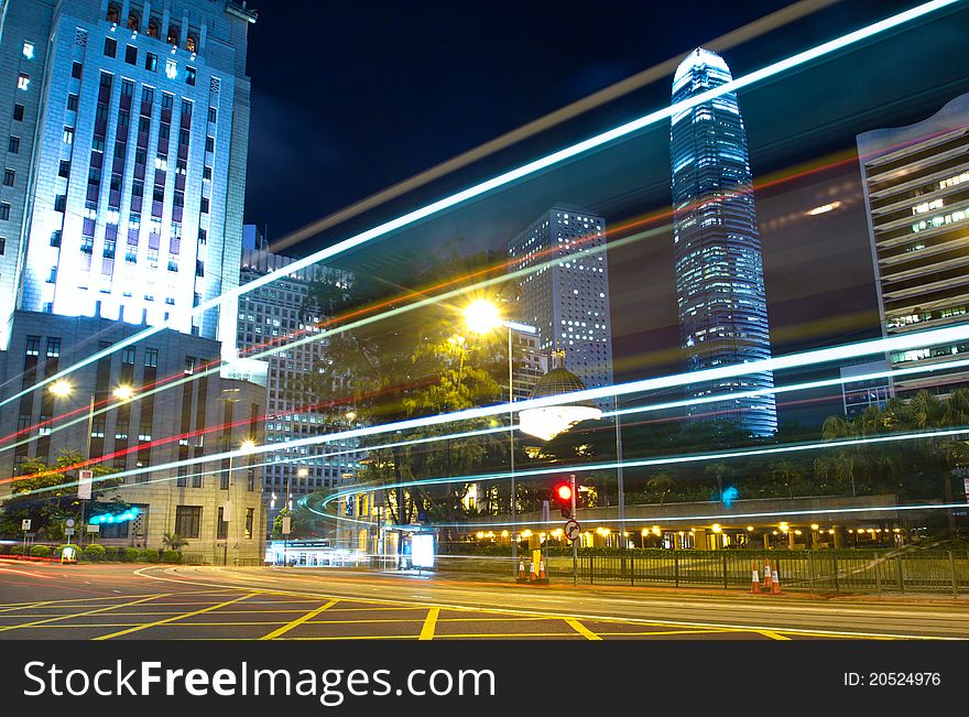 Hong Kong Traffic At Night