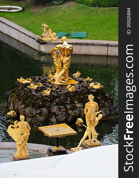 Fountains in Petergof park, Saint-Petersburg, Russia. Fountains in Petergof park, Saint-Petersburg, Russia